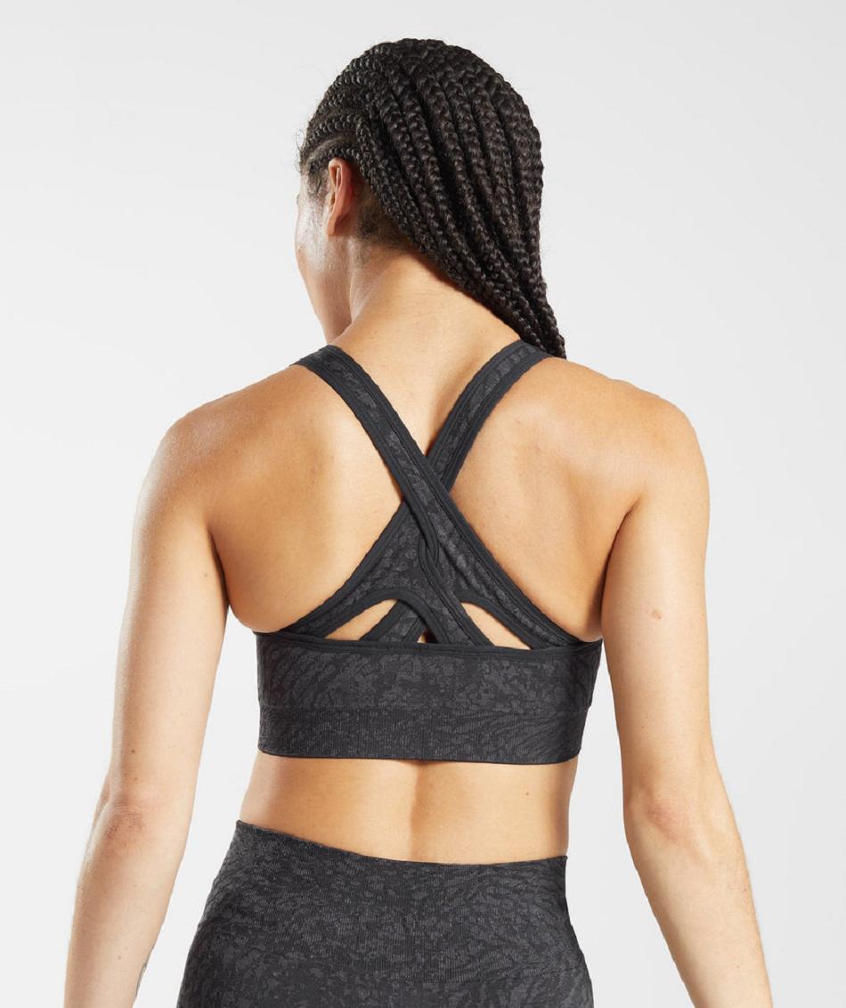 Gymshark Adapt Animal Seamless Ženske Sportski Grudnjak Crne | HR 3478GSO